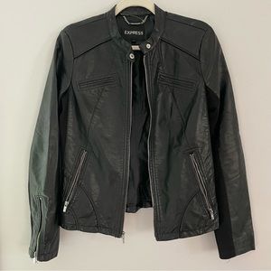 Express Zip Up Black Jacket Women Size M